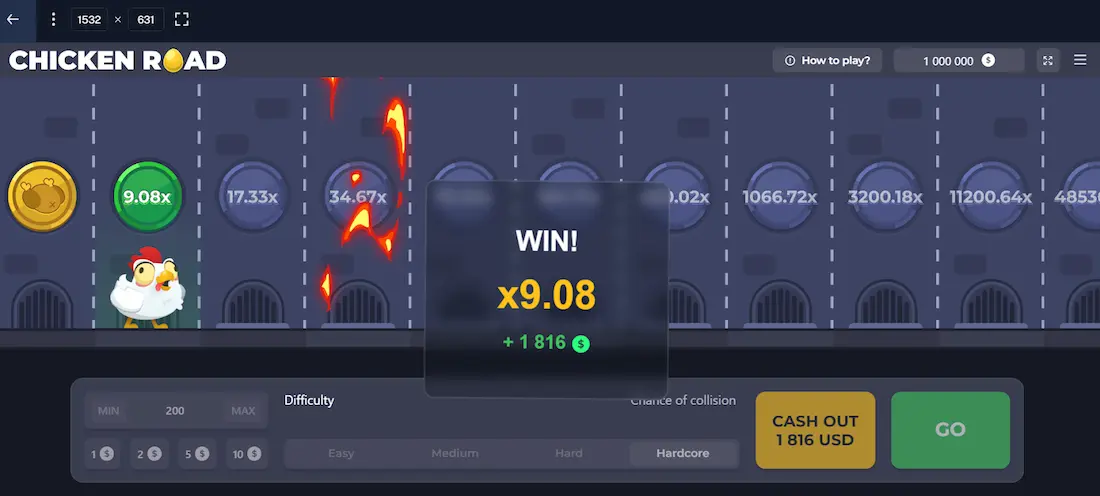 Chicken Road crash game multiplier feature